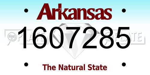 1607285 Arkansas License Plate