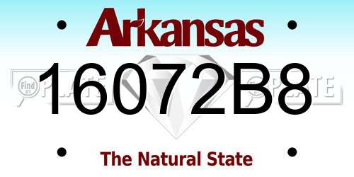 16072B8 Arkansas License Plate