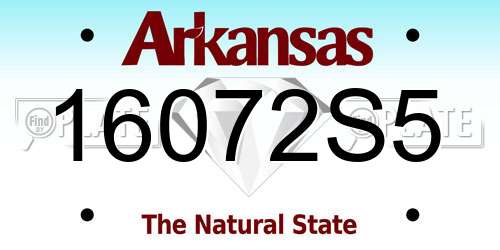 16072S5 Arkansas License Plate