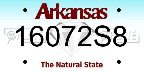 16072S8 Arkansas License Plate