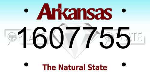 1607755 Arkansas License Plate