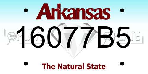 16077B5 Arkansas License Plate