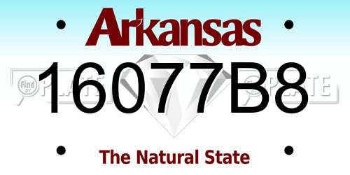 16077B8 Arkansas License Plate