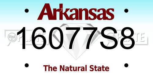 16077S8 Arkansas License Plate