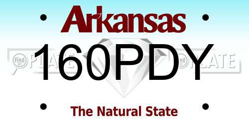 160PDY Arkansas License Plate