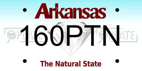 160PTN Arkansas License Plate