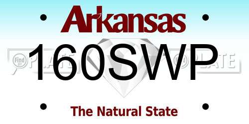 160SWP Arkansas License Plate