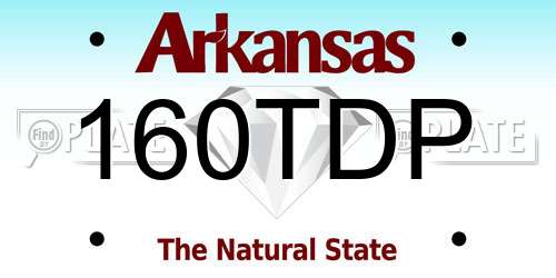 160TDP Arkansas License Plate