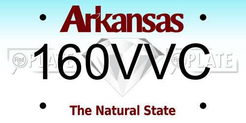 160VVC Arkansas License Plate