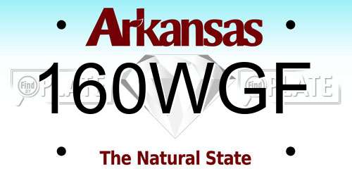 160WGF Arkansas License Plate