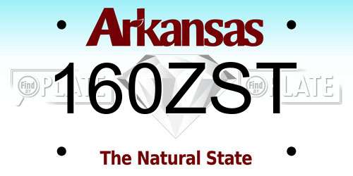 160ZST Arkansas License Plate