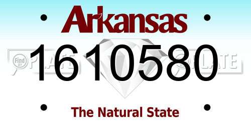 1610580 Arkansas License Plate