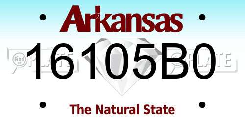 16105B0 Arkansas License Plate