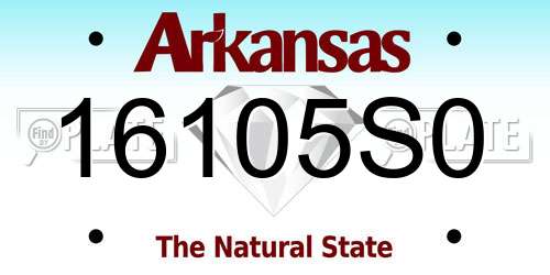 16105S0 Arkansas License Plate