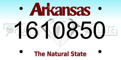 1610850 Arkansas License Plate