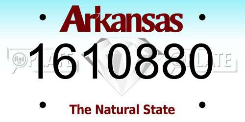 1610880 Arkansas License Plate
