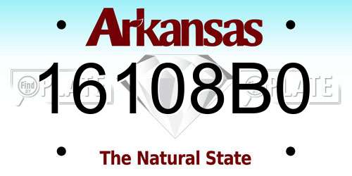 16108B0 Arkansas License Plate