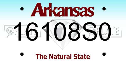 16108S0 Arkansas License Plate