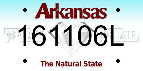 161106L Arkansas License Plate