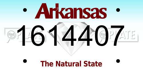 1614407 Arkansas License Plate