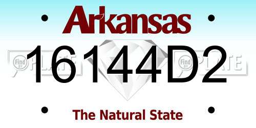 16144D2 Arkansas License Plate