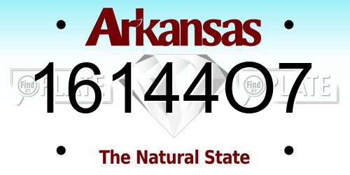 16144O7 Arkansas License Plate