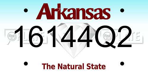 16144Q2 Arkansas License Plate