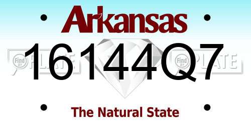 16144Q7 Arkansas License Plate