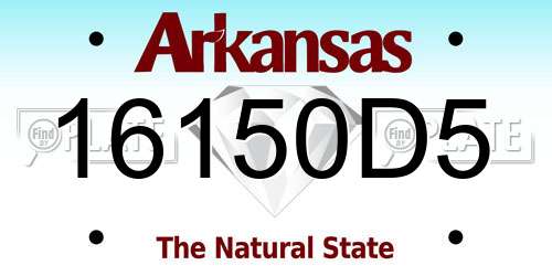 16150D5 Arkansas License Plate