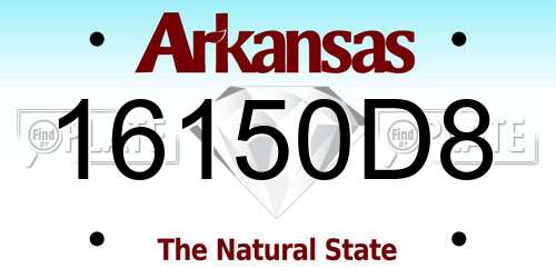 16150D8 Arkansas License Plate