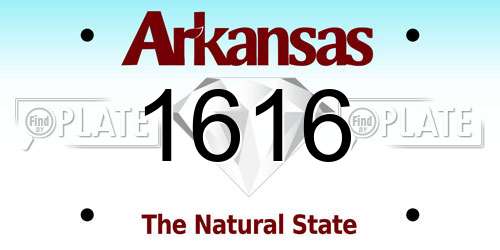 1616 Arkansas License Plate
