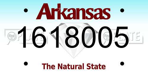 1618005 Arkansas License Plate