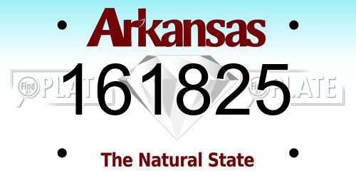 161825 Arkansas License Plate