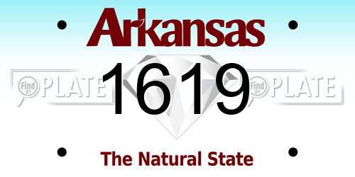 1619 Arkansas License Plate