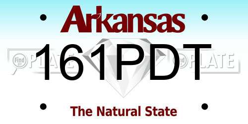 161PDT Arkansas License Plate