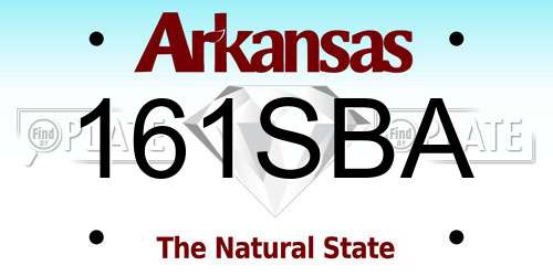 161SBA Arkansas License Plate