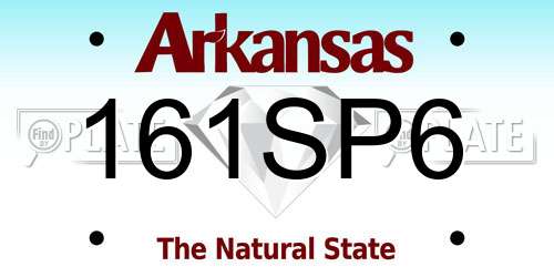 161SP6 Arkansas License Plate