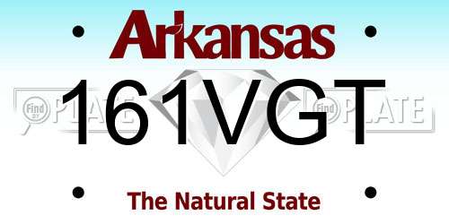 161VGT Arkansas License Plate