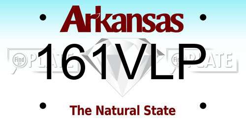 161VLP Arkansas License Plate