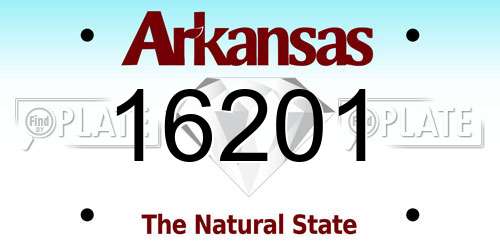 16201 Arkansas License Plate