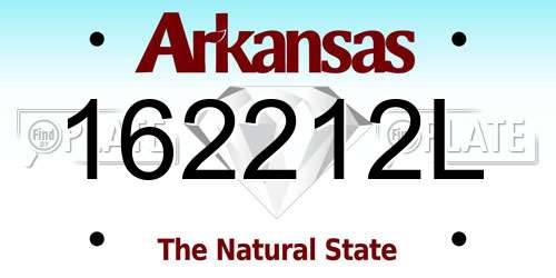 162212L Arkansas License Plate
