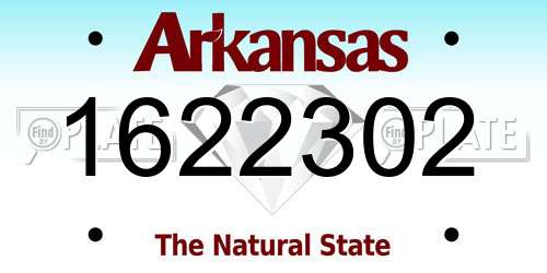 1622302 Arkansas License Plate