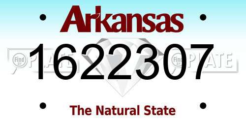 1622307 Arkansas License Plate