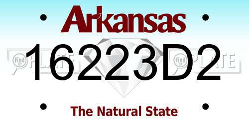 16223D2 Arkansas License Plate