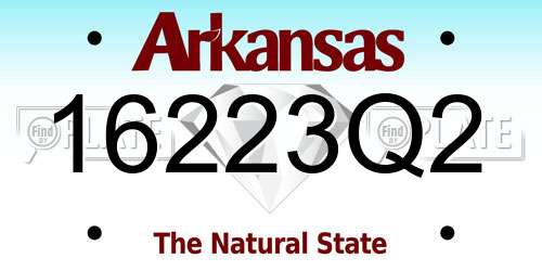 16223Q2 Arkansas License Plate