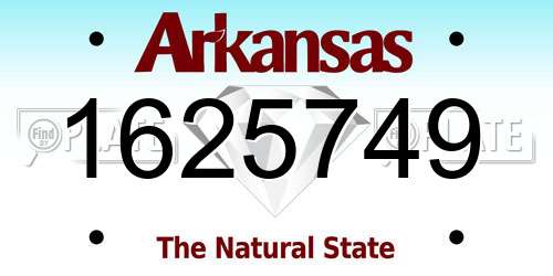 1625749 Arkansas License Plate