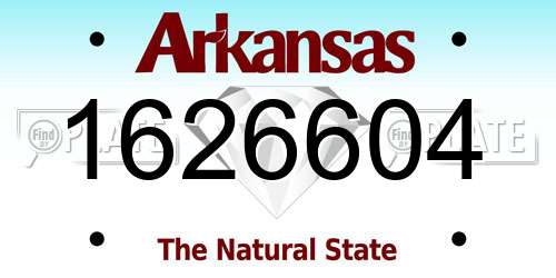 1626604 Arkansas License Plate