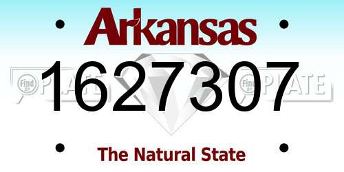1627307 Arkansas License Plate
