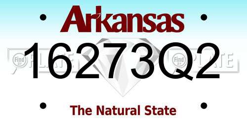 16273Q2 Arkansas License Plate