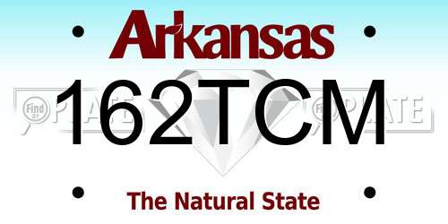 162TCM Arkansas License Plate